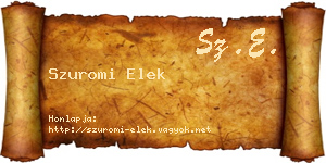 Szuromi Elek névjegykártya