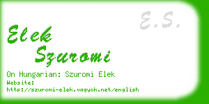 elek szuromi business card